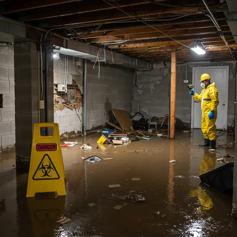 Flooded Basement Electrical Hazard in Peosta, IA Property