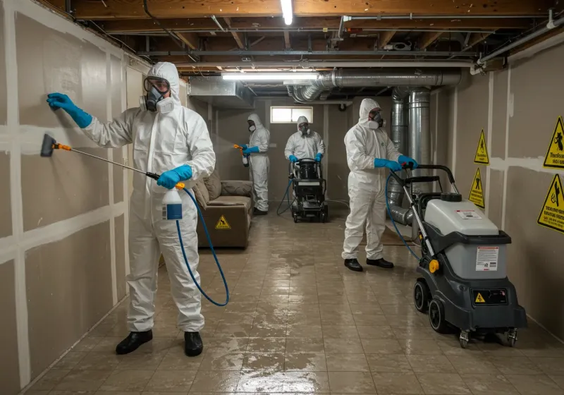 Basement Moisture Removal and Structural Drying process in Peosta, IA